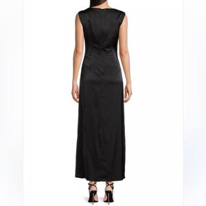 Women's Satin Bridesmaid Dresses Slit Long Mermaid Bodycon Formal Prom Dress M